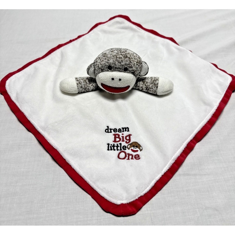 Baby Starters Security Plush Blanket Lovey Sock Monkey Dream Big Little One